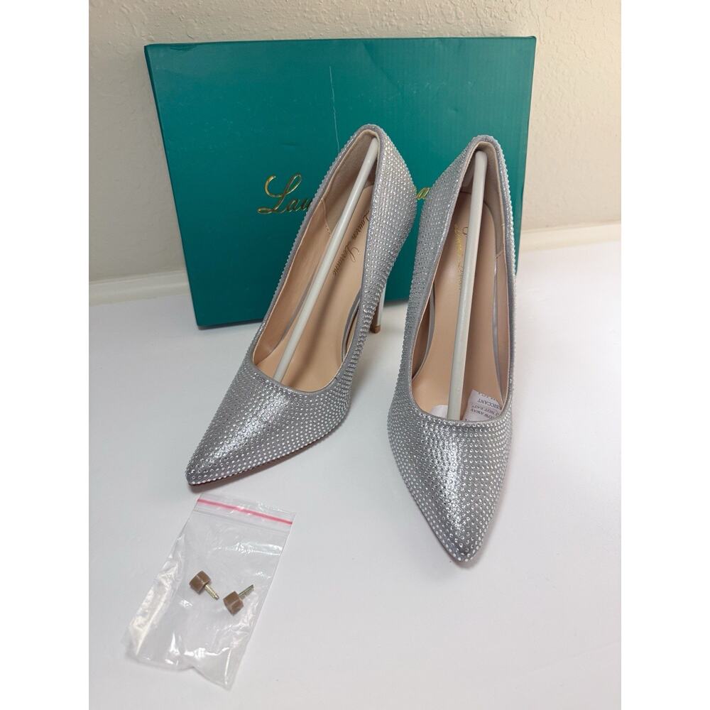Lauren Lorraine Dori Rhinestone Pointed Toe High Heel Stiletto Formal 6.5 - Picture 5 of 6